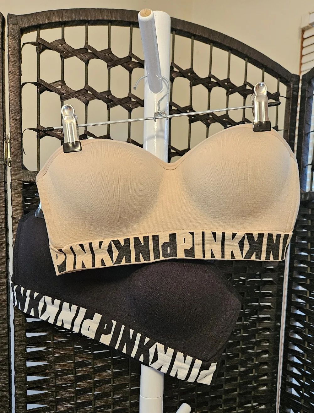 PINK Strapless Bandeau Duo - Black & Nude - Picture 2 of 3